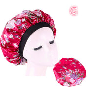Bonnet de nuit en satin de soie imprimé, spécial beauté