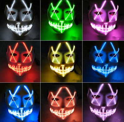 Masque LED lumineux intégral Spécial Halloween et fêtes