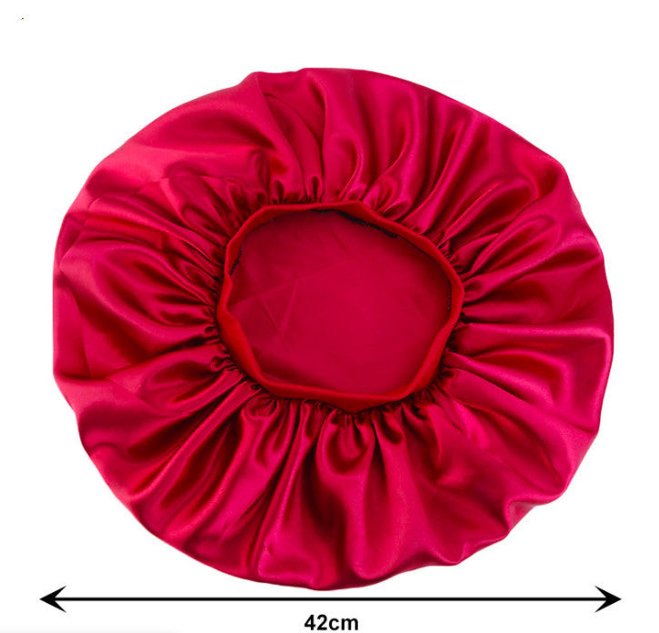 Bonnet de nuit en satin de soie imprimé, spécial beauté