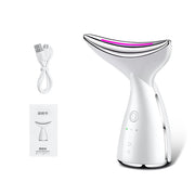 Appareil beauté visage et cou EMS microcourants LED 3 couleurs, anti-relâchement et lifting