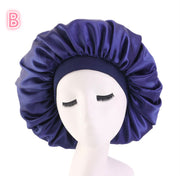 Bonnet de nuit en satin de soie imprimé, spécial beauté