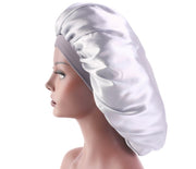 Bonnet de nuit en satin de soie imprimé, spécial beauté