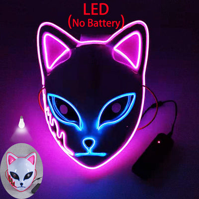 Masque LED lumineux motif chat Accessoire de fête et déguisement