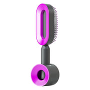 Brosse Auto-Nettoyante Femme Massage Cuir Chevelu & Anti-Statique