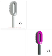 Brosse Auto-Nettoyante Femme Massage Cuir Chevelu & Anti-Statique