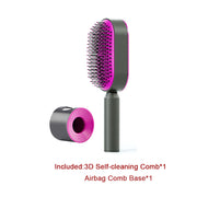 Brosse Auto-Nettoyante Femme Massage Cuir Chevelu & Anti-Statique