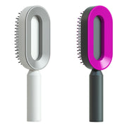 Brosse Auto-Nettoyante Femme Massage Cuir Chevelu & Anti-Statique