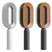 Brosse Auto-Nettoyante Femme Massage Cuir Chevelu & Anti-Statique