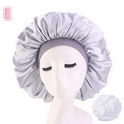 Bonnet de nuit en satin de soie imprimé, spécial beauté