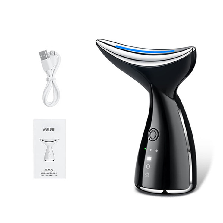 Appareil beauté visage et cou EMS microcourants LED 3 couleurs, anti-relâchement et lifting