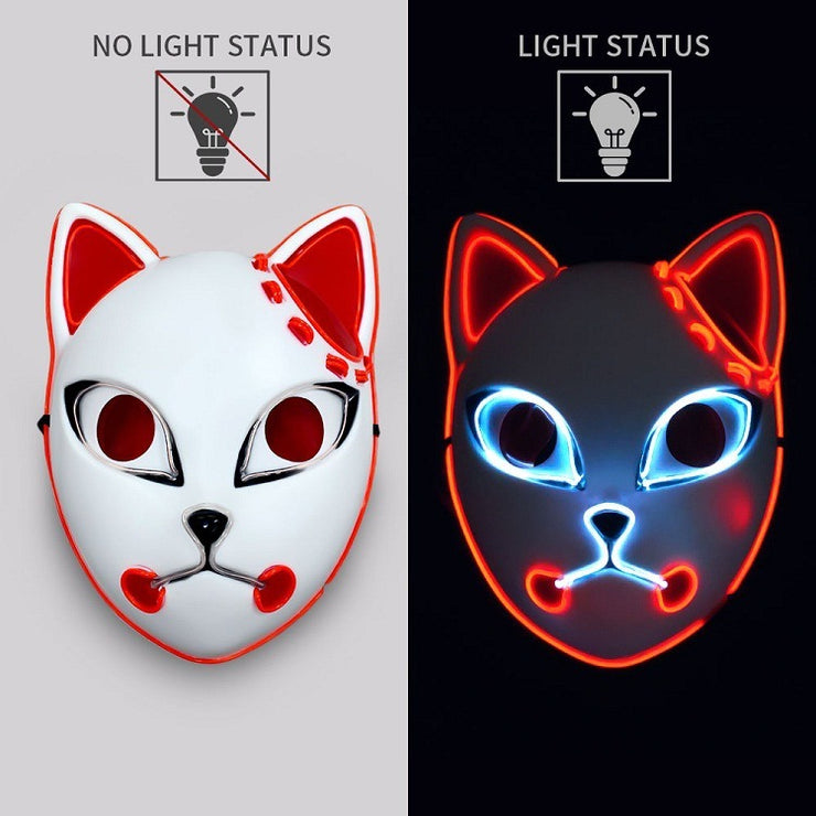 Masque LED lumineux motif chat Accessoire de fête et déguisement