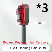 Brosse Auto-Nettoyante Femme Massage Cuir Chevelu & Anti-Statique