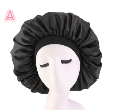 Bonnet de nuit en satin de soie imprimé, spécial beauté