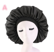Bonnet de nuit en satin de soie imprimé, spécial beauté