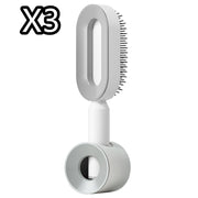 Brosse Auto-Nettoyante Femme Massage Cuir Chevelu & Anti-Statique