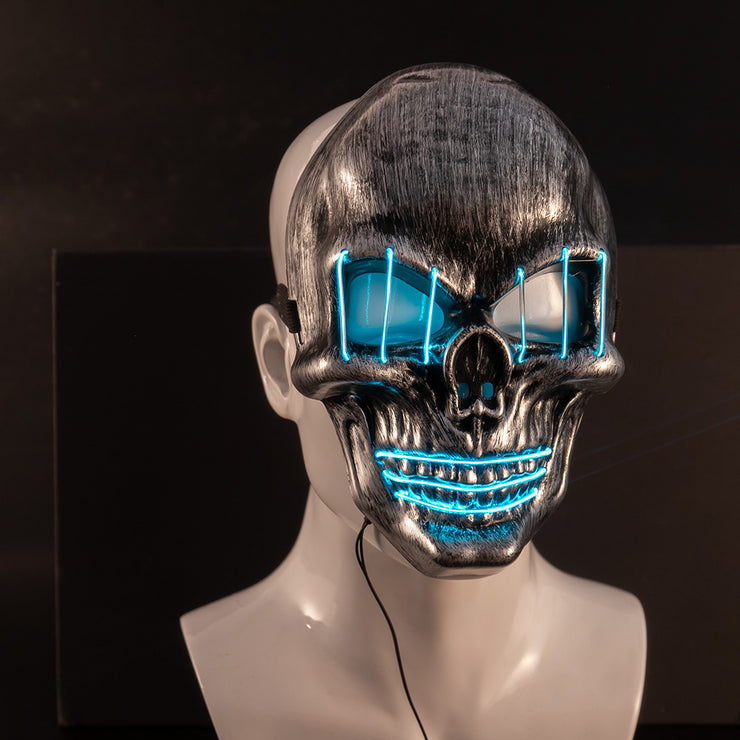 Masque LED Halloween tête de mort Lumineux pour fêtes et soirées
