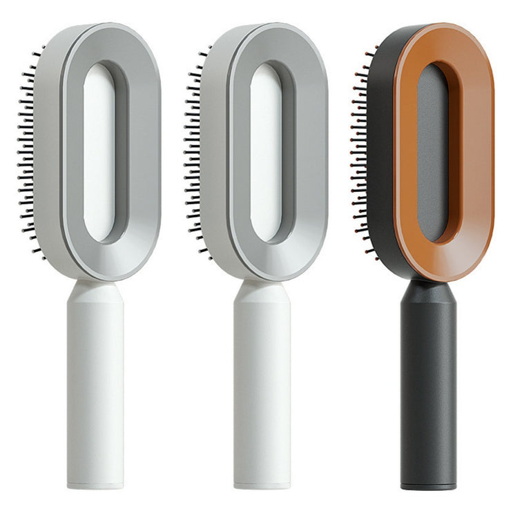 Brosse Auto-Nettoyante Femme Massage Cuir Chevelu & Anti-Statique