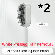 Brosse Auto-Nettoyante Femme Massage Cuir Chevelu & Anti-Statique