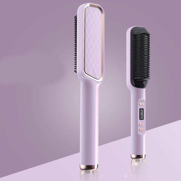 Brosse lissante professionnelle Peigne chauffant électrique en céramique, anti-brûlure