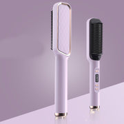 Brosse lissante professionnelle Peigne chauffant électrique en céramique, anti-brûlure