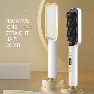 Brosse lissante professionnelle Peigne chauffant électrique en céramique, anti-brûlure