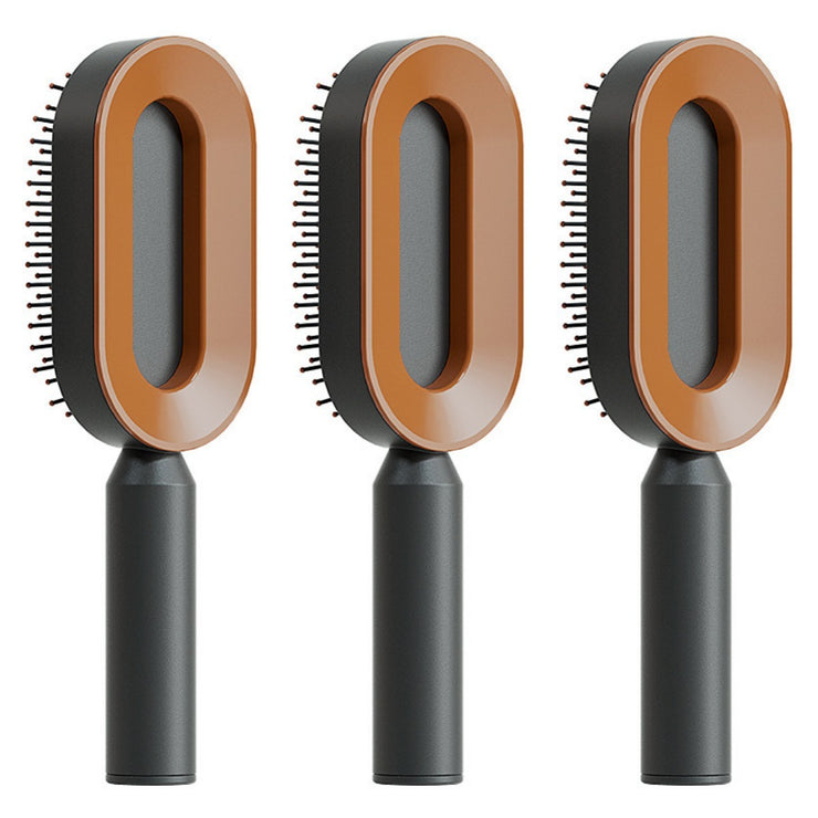 Brosse Auto-Nettoyante Femme Massage Cuir Chevelu & Anti-Statique