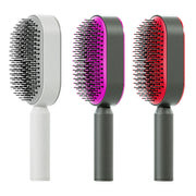 Brosse Auto-Nettoyante Femme Massage Cuir Chevelu & Anti-Statique