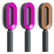 Brosse Auto-Nettoyante Femme Massage Cuir Chevelu & Anti-Statique
