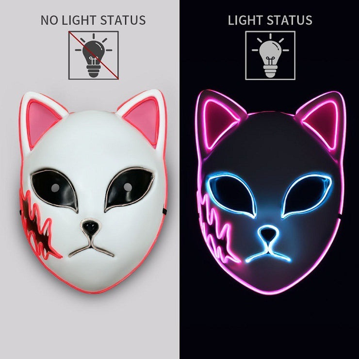 Masque LED lumineux motif chat Accessoire de fête et déguisement