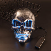 Masque LED Halloween tête de mort Lumineux pour fêtes et soirées