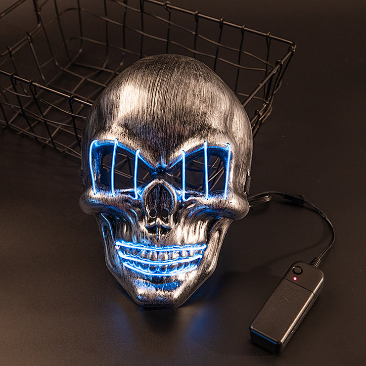 Masque LED Halloween tête de mort Lumineux pour fêtes et soirées