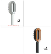 Brosse Auto-Nettoyante Femme Massage Cuir Chevelu & Anti-Statique