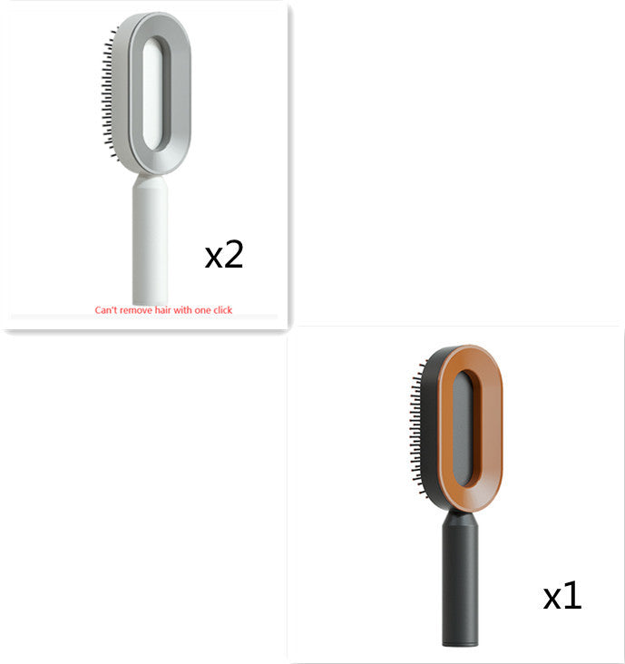 Brosse Auto-Nettoyante Femme Massage Cuir Chevelu & Anti-Statique