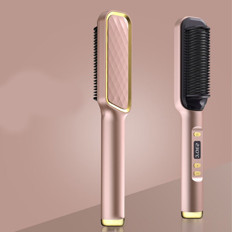 Brosse lissante professionnelle Peigne chauffant électrique en céramique, anti-brûlure