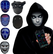 Masque LED Halloween à changement de visage Lumineux multicolore pour fêtes