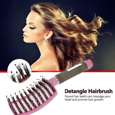 Brosse Démêlante Anti-Nœuds Massage Cuir Chevelu & Brillance