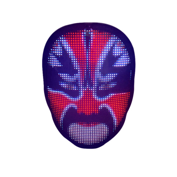 Masque LED Halloween à changement de visage Lumineux multicolore pour fêtes