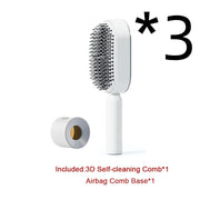 Brosse Auto-Nettoyante Femme Massage Cuir Chevelu & Anti-Statique
