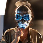 Masque LED Halloween tête de mort Lumineux pour fêtes et soirées