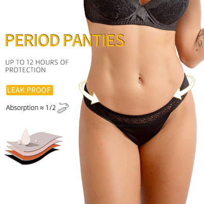 Culotte menstruelle en dentelle à 4 couches Ultra-absorbante et anti-fuites