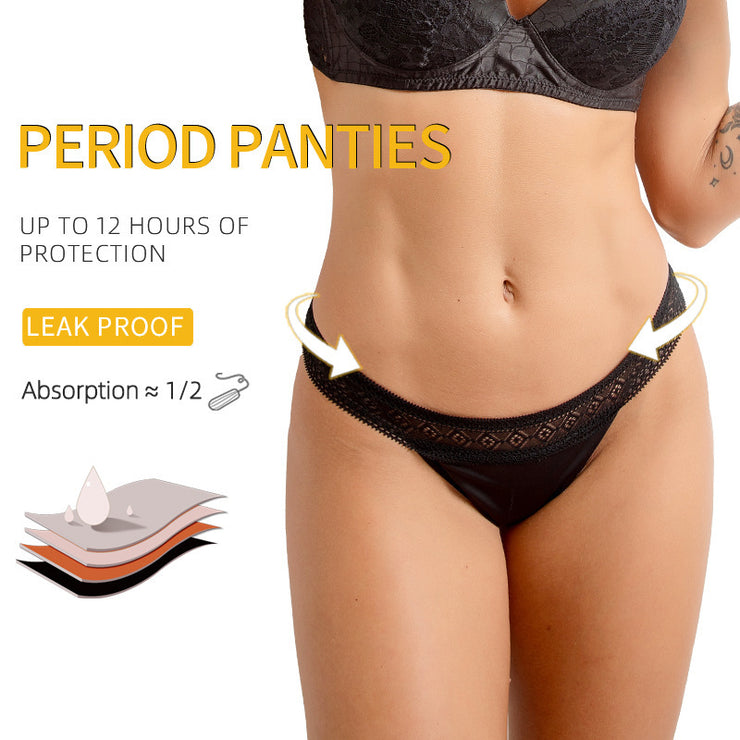 Culotte menstruelle en dentelle à 4 couches Ultra-absorbante et anti-fuites