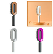 Brosse Auto-Nettoyante Femme Massage Cuir Chevelu & Anti-Statique
