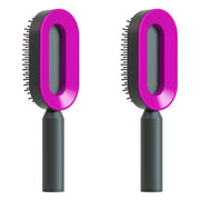Brosse Auto-Nettoyante Femme Massage Cuir Chevelu & Anti-Statique