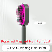 Brosse Auto-Nettoyante Femme Massage Cuir Chevelu & Anti-Statique