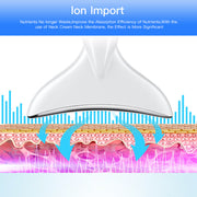Appareil beauté visage et cou EMS microcourants LED 3 couleurs, anti-relâchement et lifting