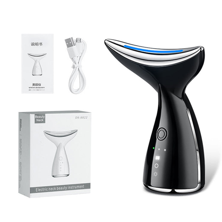Appareil beauté visage et cou EMS microcourants LED 3 couleurs, anti-relâchement et lifting