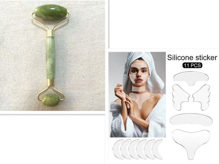 Rouleau de jade double tête Massage visage et soin de la peau